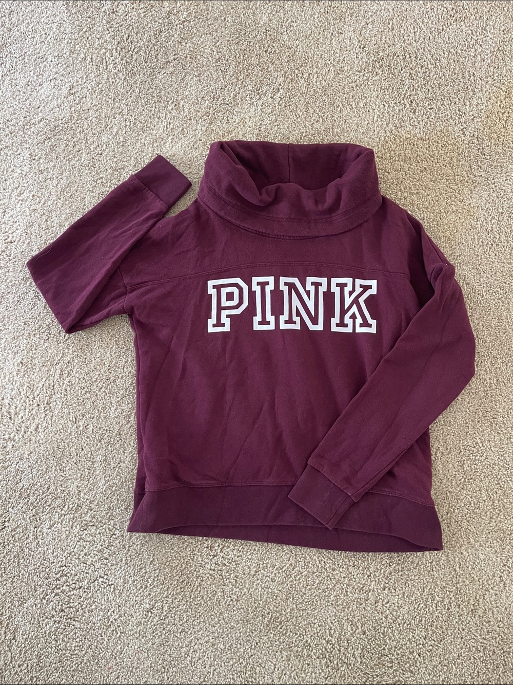 PINK Victoria's Secret Wine Cowl Neck Pullover EUC